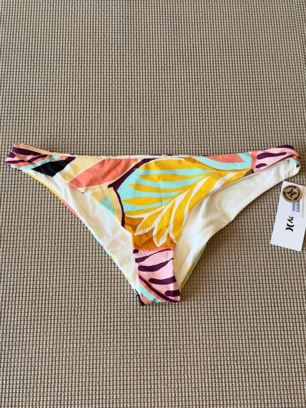 HURLEY verona moderate bikini swim bottoms size XL tropical print